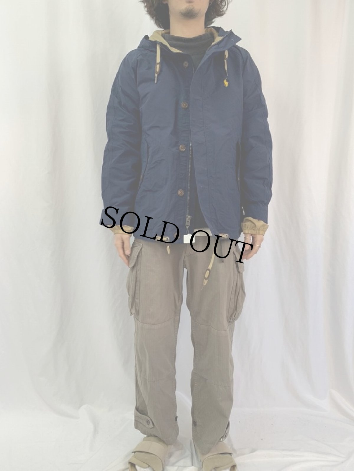 画像2: POLO Ralph Lauren コットンナイロンパーカー L (2)