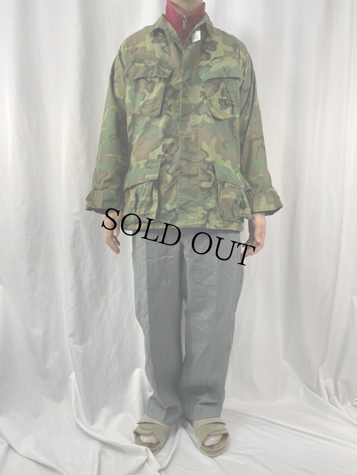 画像2: 60's U.S.ARMY ERDL迷彩 ブラウンリーフ "USMC" ジャングルファティーグジャケット 4th MEDIUM-SHORT (2)