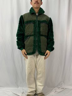 画像2: フェイクファー×フェイクスエード ハンティングジャケット size52 (2)