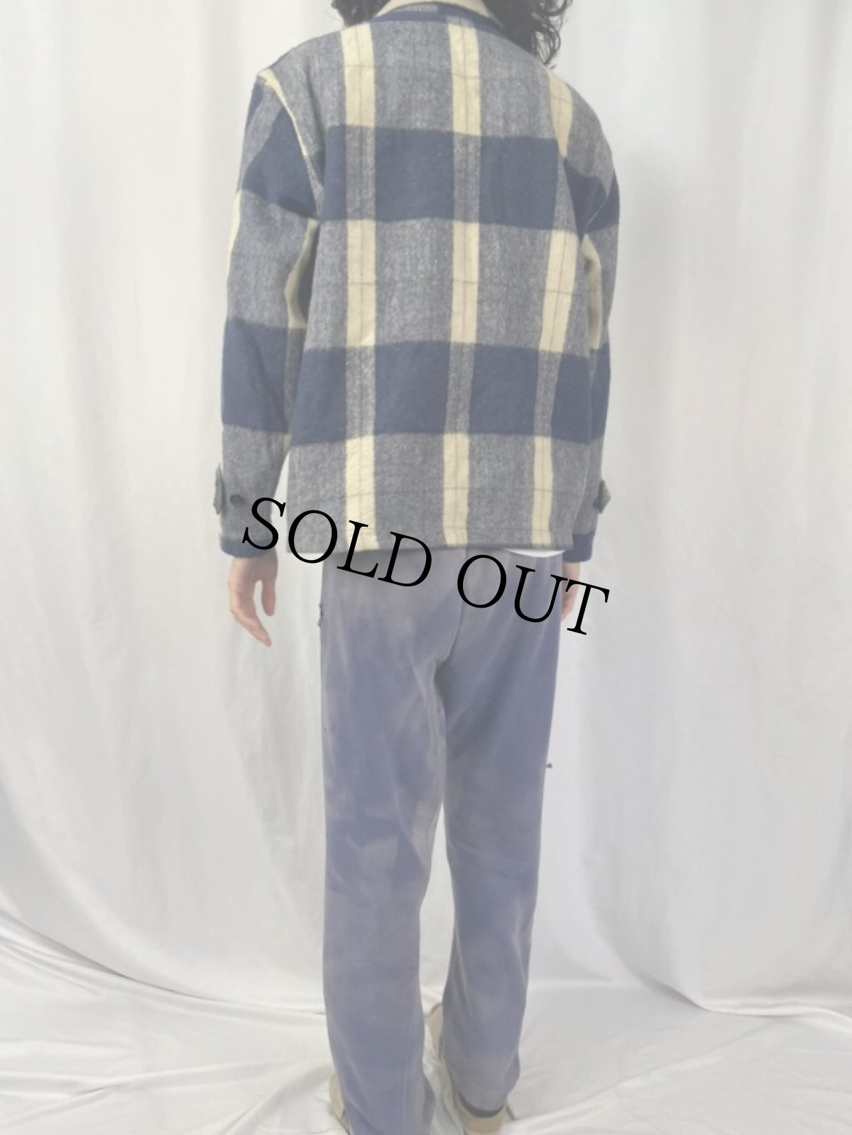 画像4: 70's Sears KINGS ROAD チェック柄 アクリル×ウール シャツジャケットM (4)