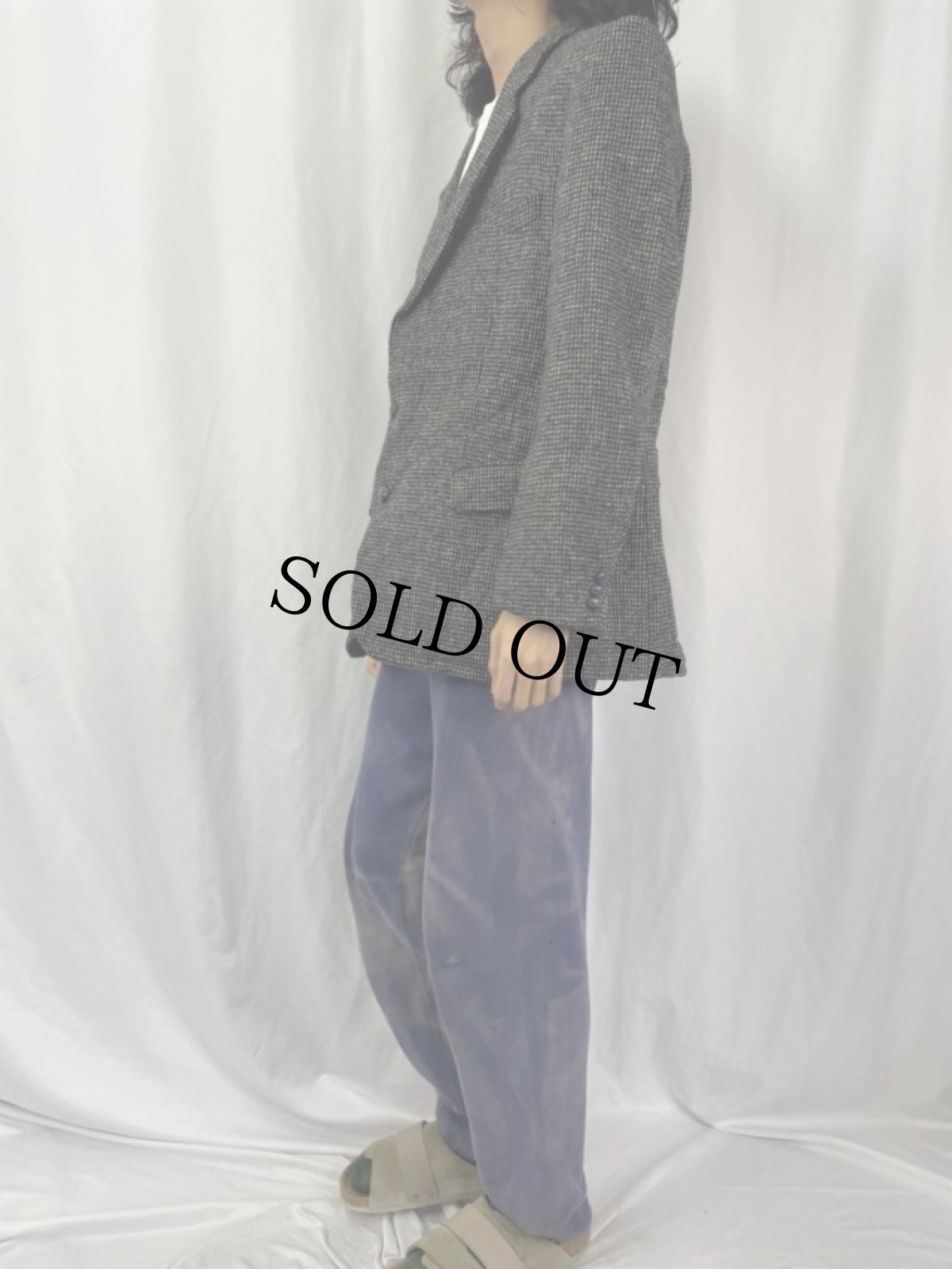 画像3: 90's Harris Tweed ツイードテーラードジャケット (3)