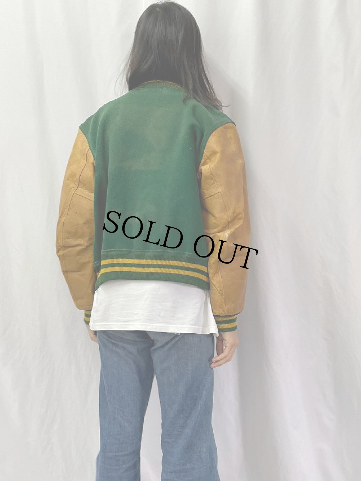 画像4: 50's H.L.Whiting レザー×メルトンスタジャン (4)