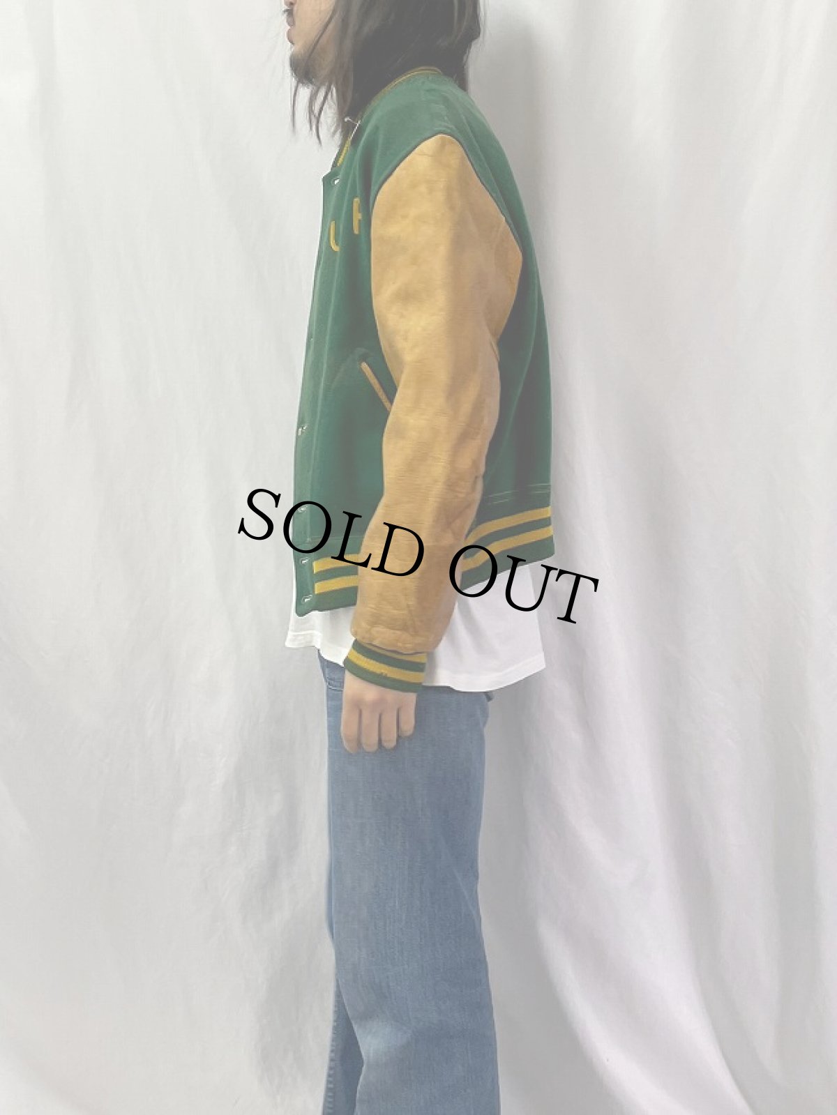 画像3: 50's H.L.Whiting レザー×メルトンスタジャン (3)