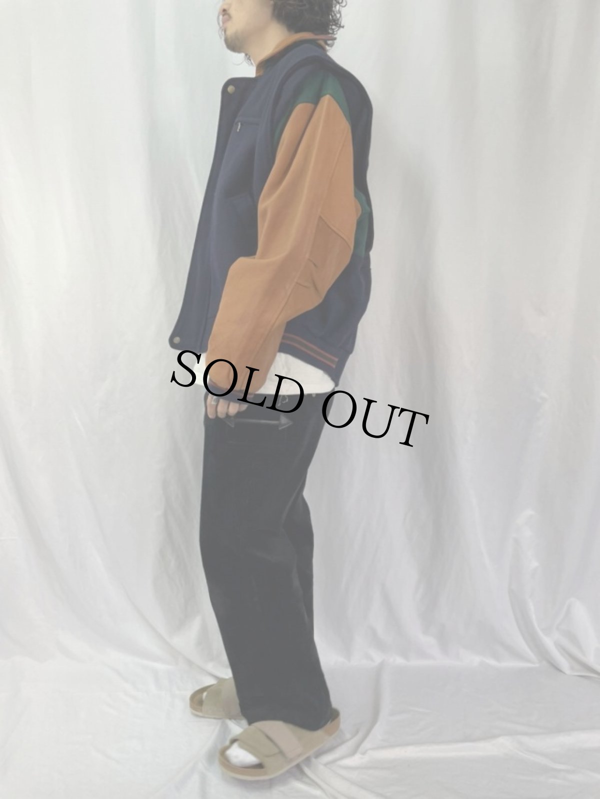 画像3: メルトン×レザー スタジャン XL (3)