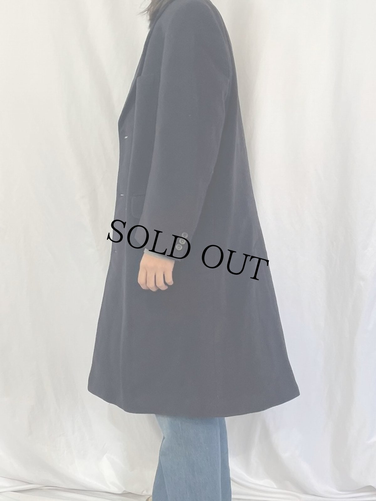 画像3: 70〜80's Aquascutum CANADA製 カシミア×ウール チェスターコート NAVY (3)