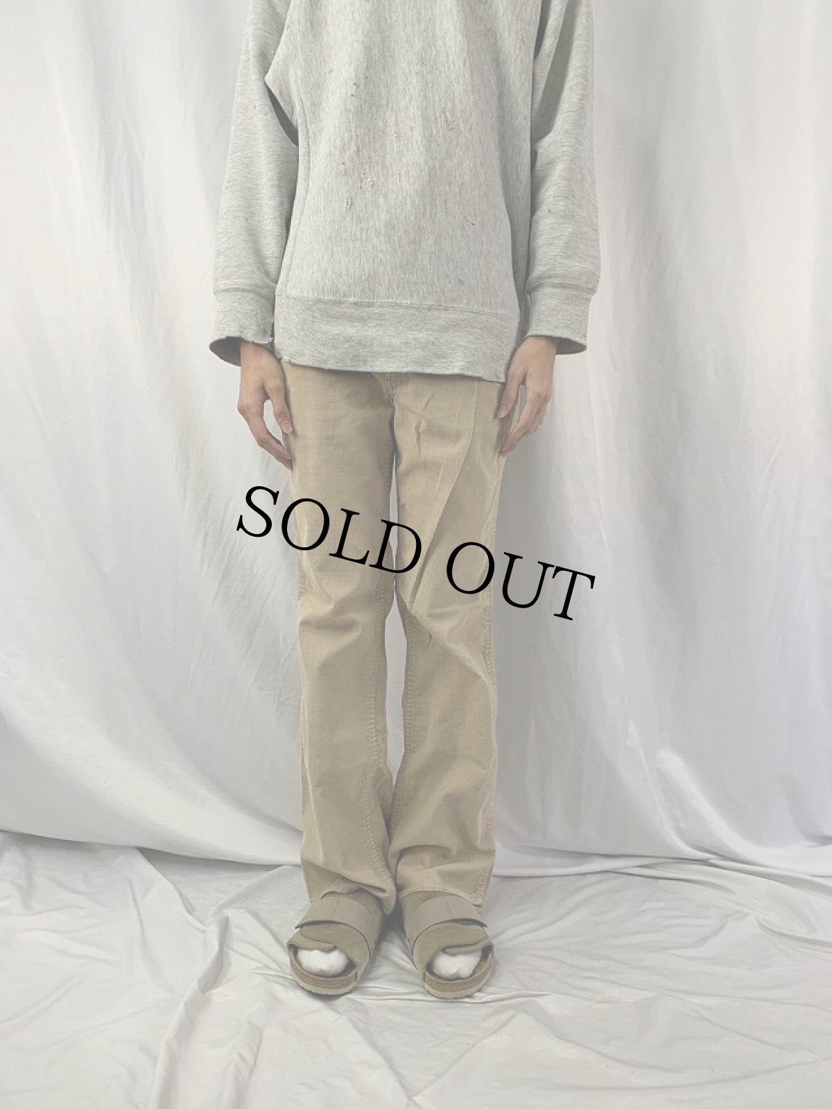 画像3: 70's Levi's バックルバック コーデュロイフレアパンツ W32 (3)