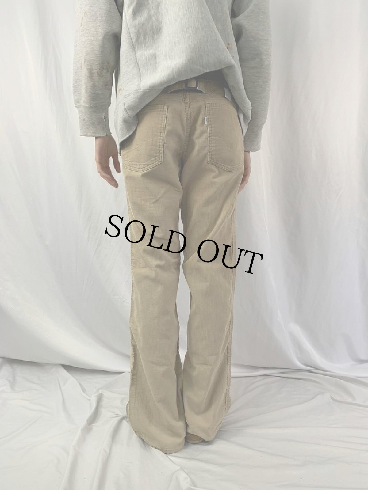 画像5: 70's Levi's バックルバック コーデュロイフレアパンツ W32 (5)