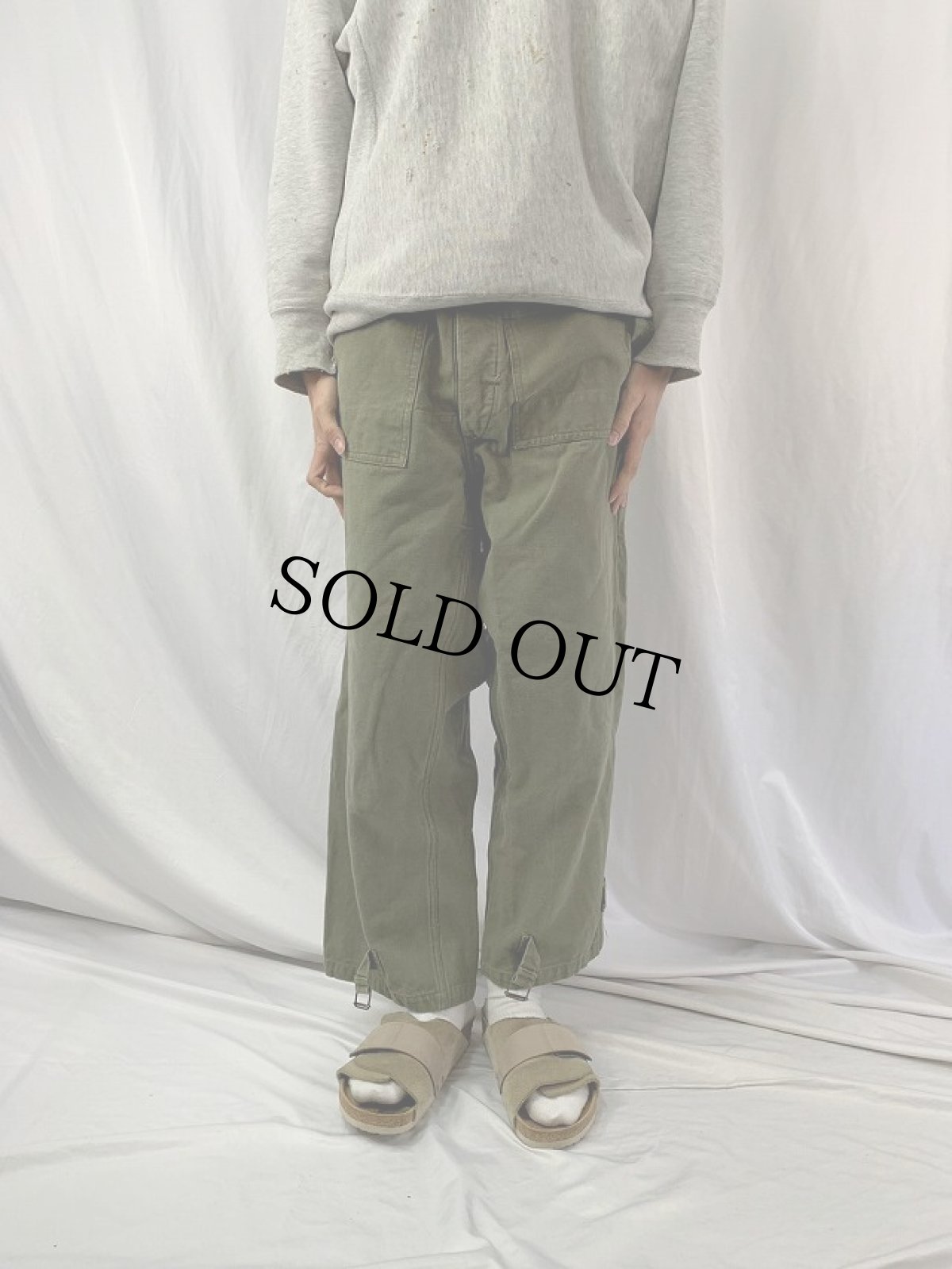 画像2: 40's FRENCH MILITARY モーターサイクルオーバーパンツ W38 (2)