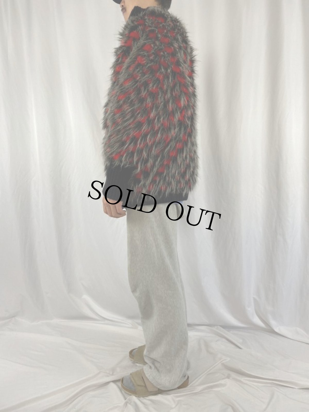 画像3: 80's LIFESTYLE ニット切り替え フェイクファー デザインジャケット (3)