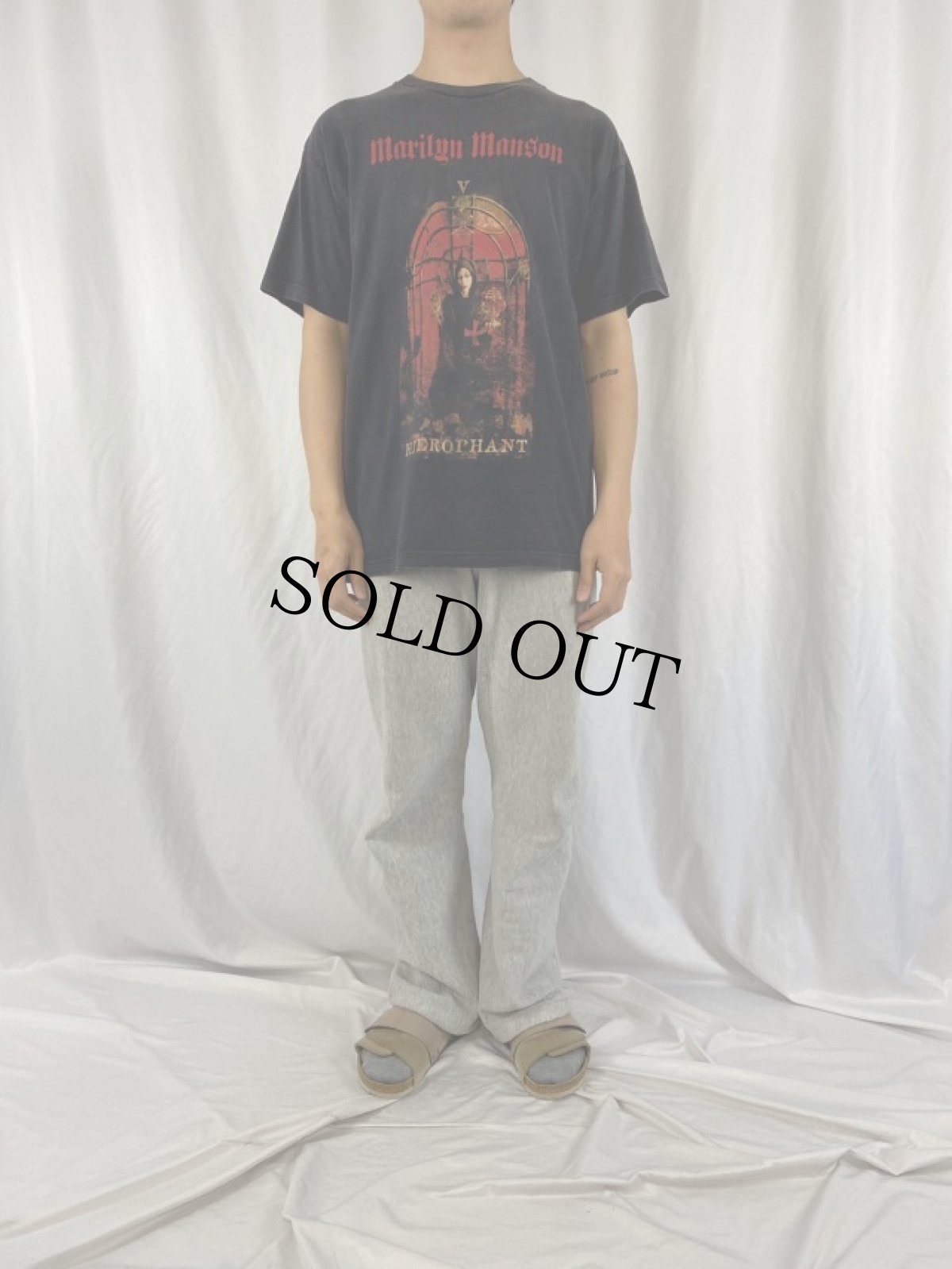 画像2: 2000's MARILYN MANSON "HIEROPHANT" ロックバンドプリントTシャツ L (2)