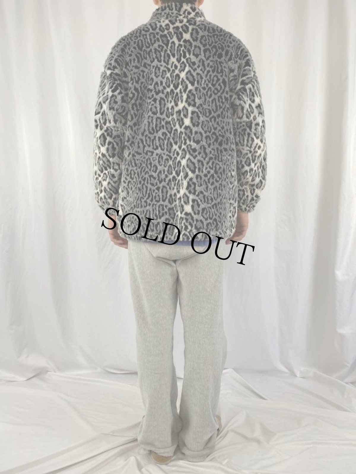 画像4: EZZE WEAR レオパード柄 フェイクファージャケット S (4)