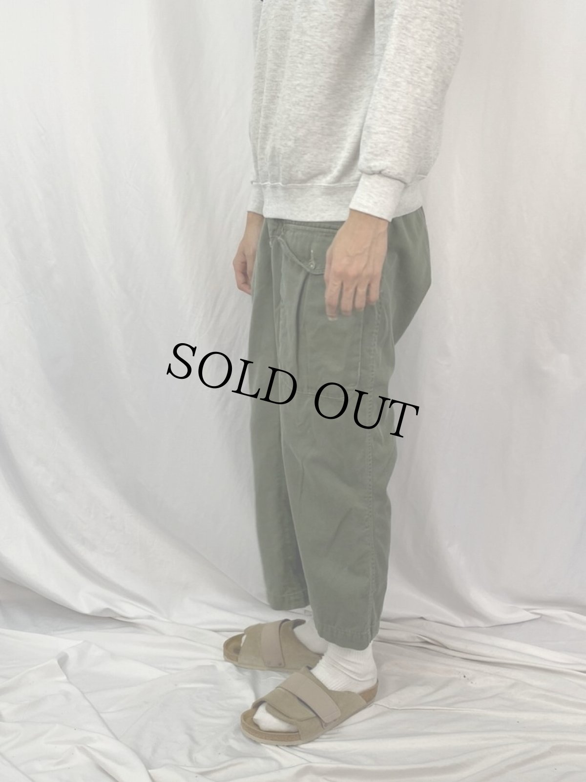 画像5: 70's オランダ軍 ベルテッドフィールドパンツ W25-27 (5)