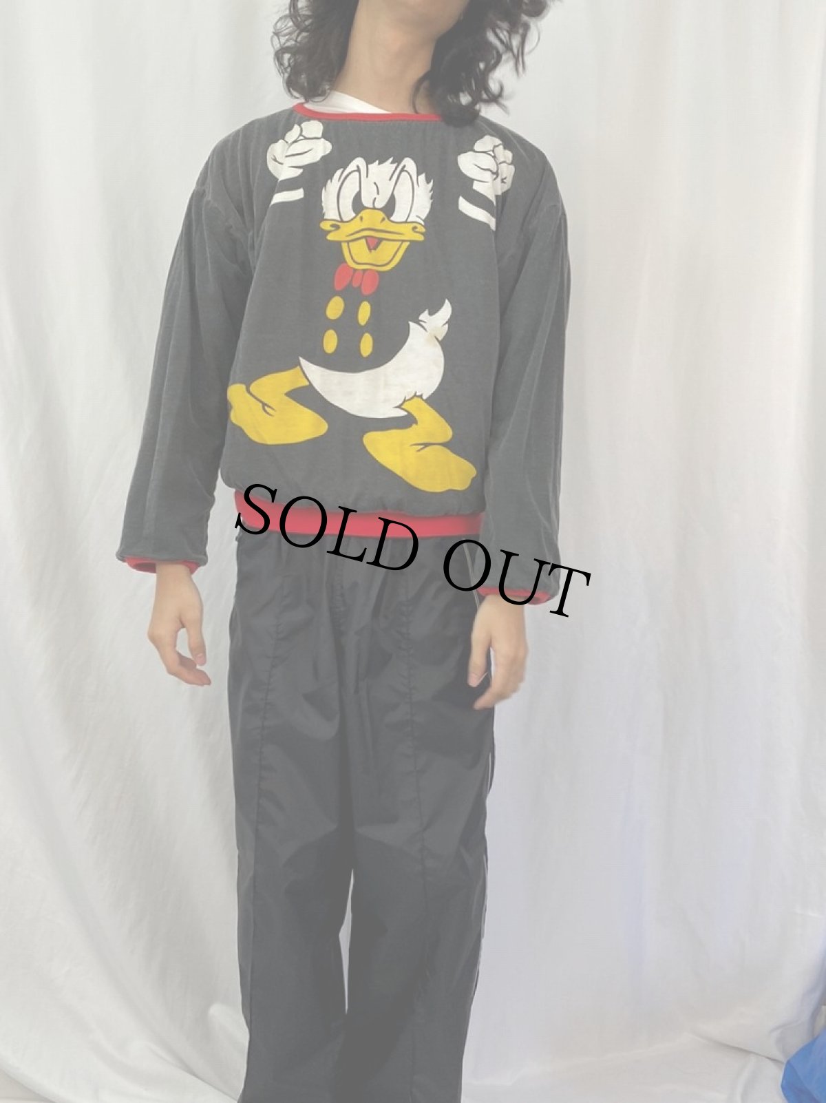 画像3: 90's〜 Disney ドナルドダック キャラクター総柄 リバーシブルスウェット (3)