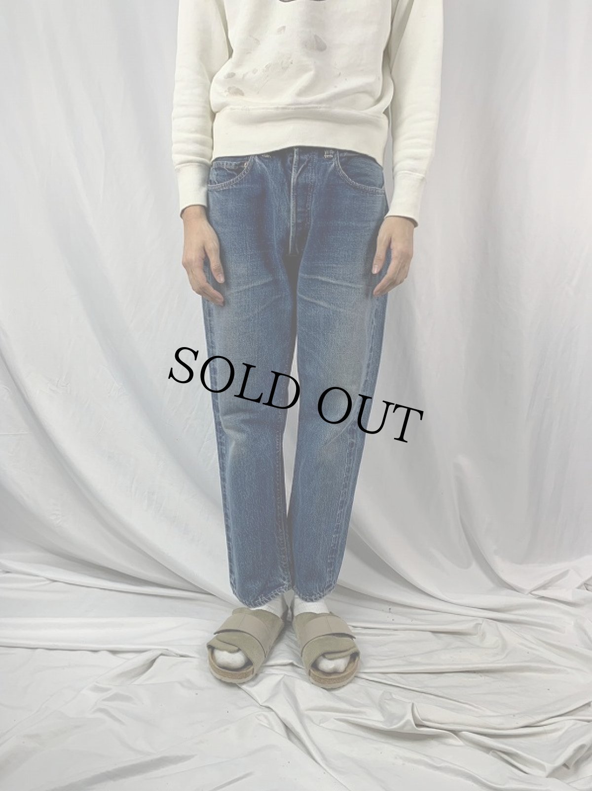 画像2: 60〜70's LEVI'S 501 BIGE デニムパンツ W32 (2)