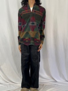 画像2: 90's Woolrich USA製 ネイティブ柄 ネルシャツ M (2)