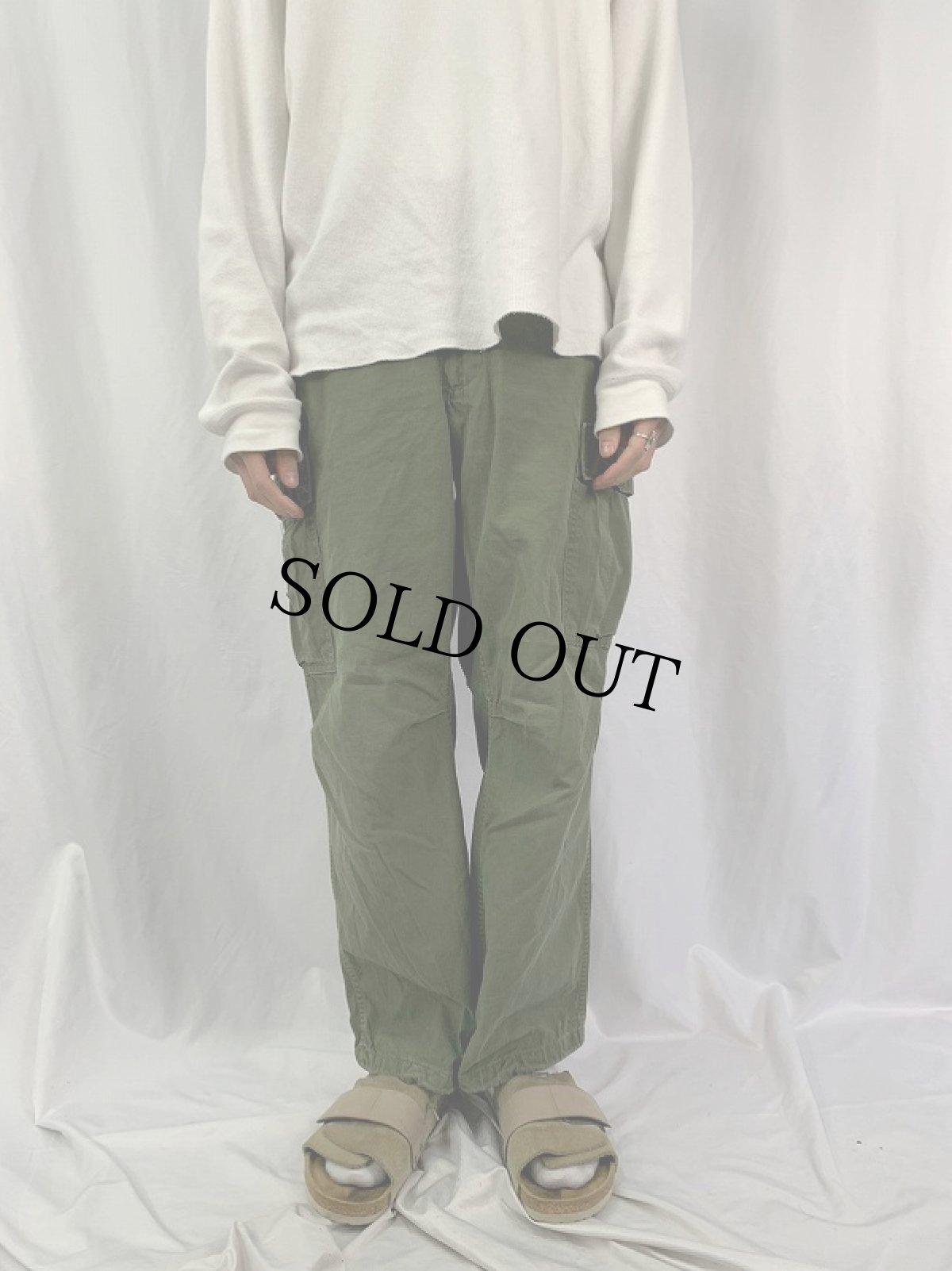 画像2: 60's U.S.ARMY ジャングルファティーグパンツ 4th REGULAR-MEDIUM (2)