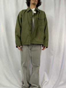 画像2: 70's U.S.NAVY A-2 ステンシル入り デッキジャケット LARGE (2)