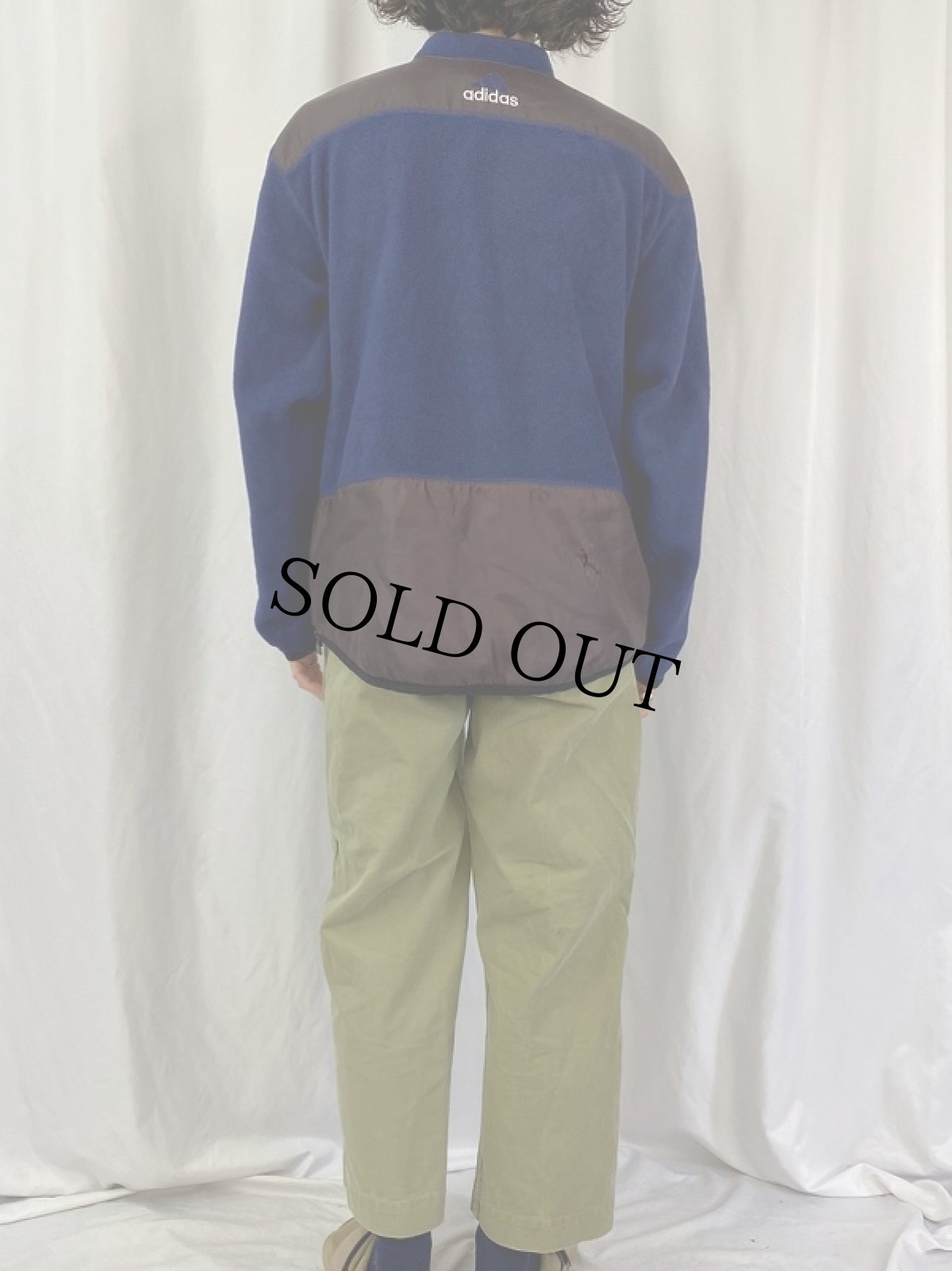 画像4: adidas ナイロン切り替え フリースプルオーバー (4)