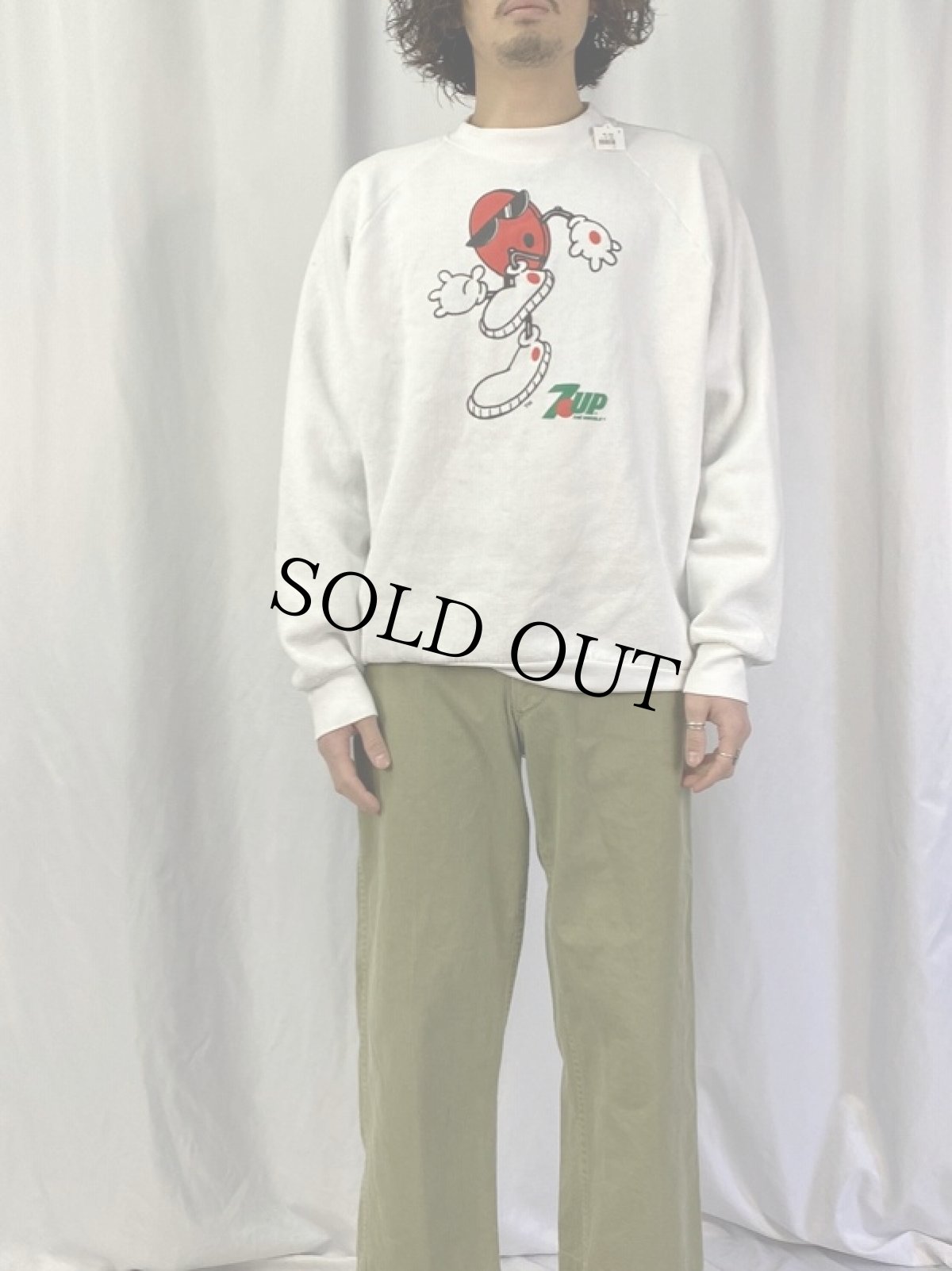 画像2: 80〜90's 7UP 企業キャラクタープリントスウェット (2)