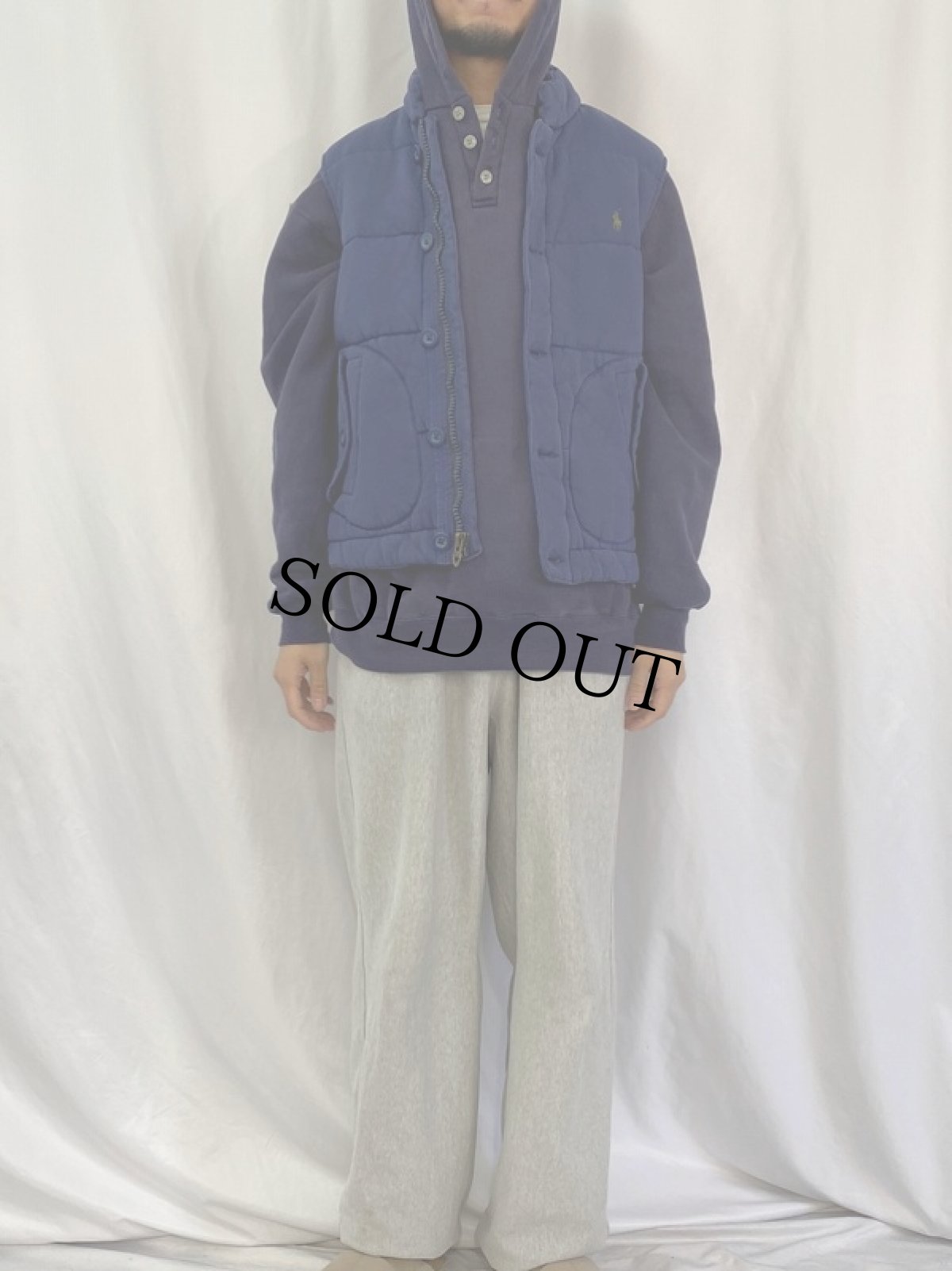 画像2: POLO Ralph Lauren ネイティブ柄 中綿コットンベスト M (2)