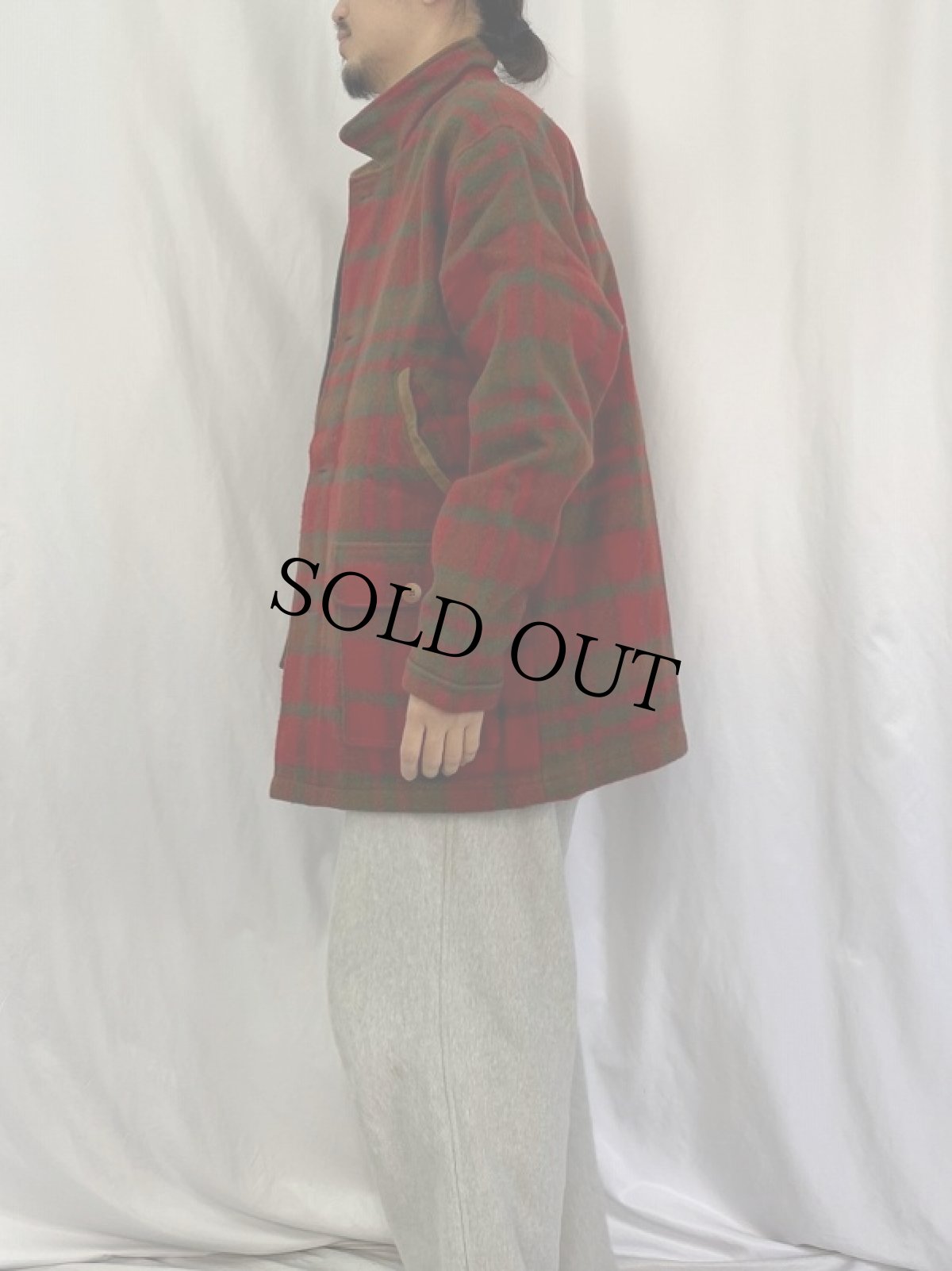 画像3: 80's L.L.Bean USA製 チェック柄 ウールハンティングジャケット M (3)