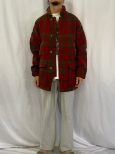 画像2: 80's L.L.Bean USA製 チェック柄 ウールハンティングジャケット M (2)