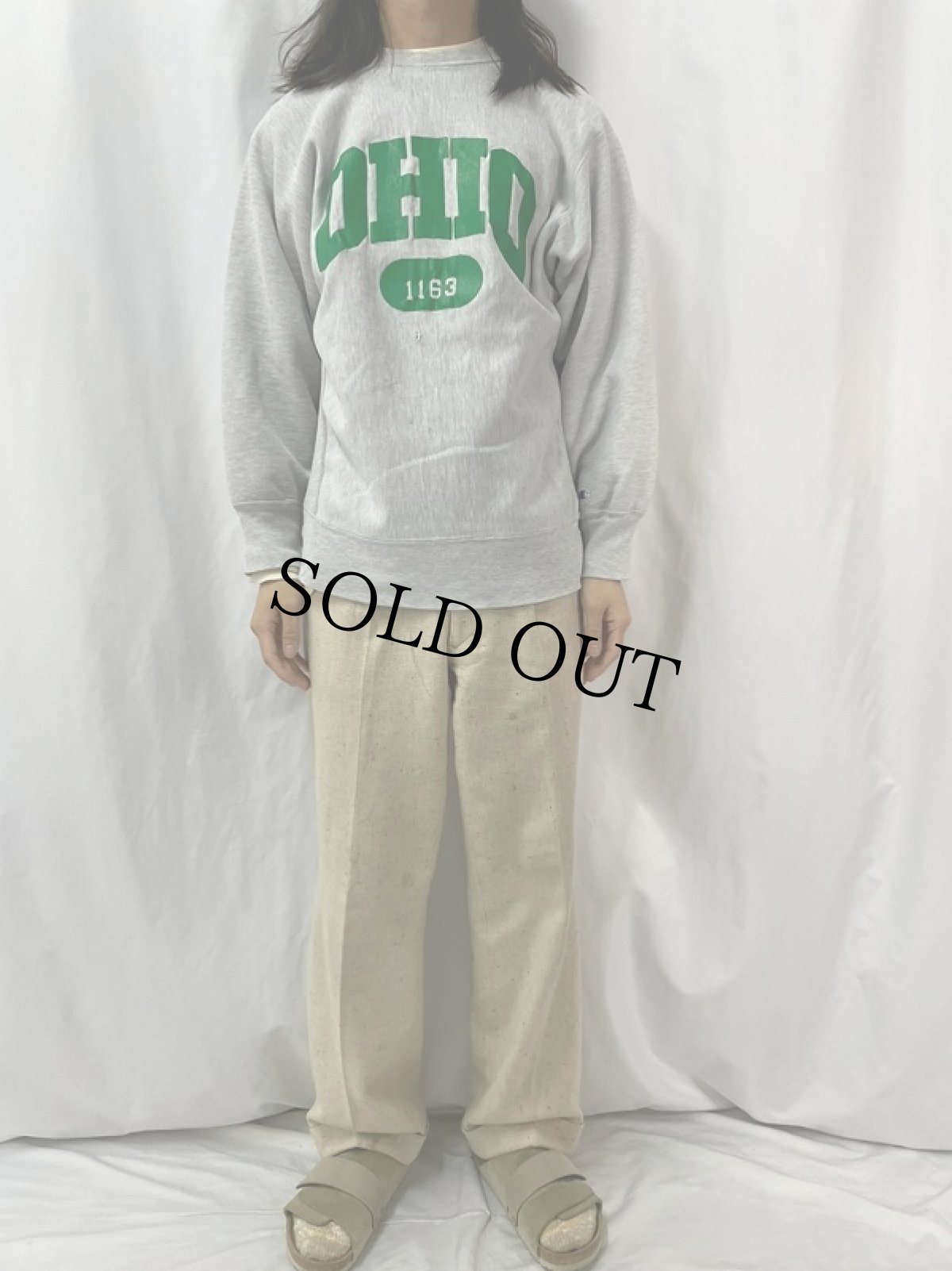 画像2: 80's Champion REVERSE WEAVE USA製 トリコタグ "OHIO" XL (2)