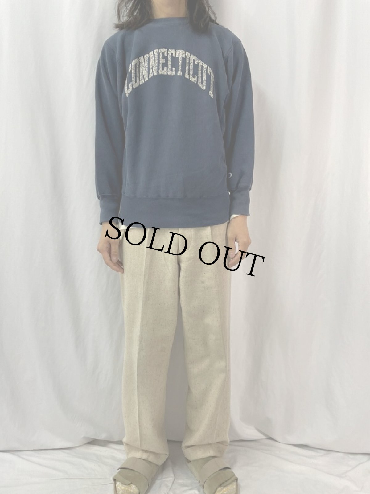 画像2: 80's Champion REVERSE WEAVE USA製 トリコタグ "CONNECTICUT" M (2)