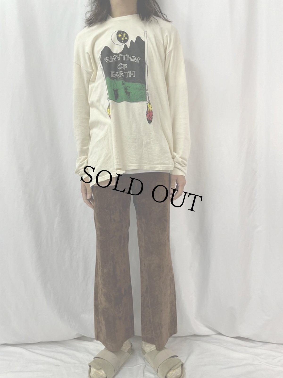 画像2: 70〜80's ベロアフレアパンツ W31 (2)