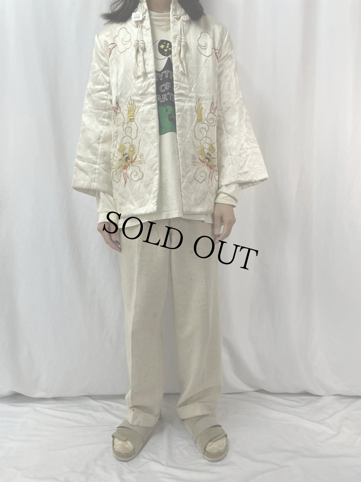 画像2: 60〜70's 龍刺繍 キルティングチャイナジャケット (2)