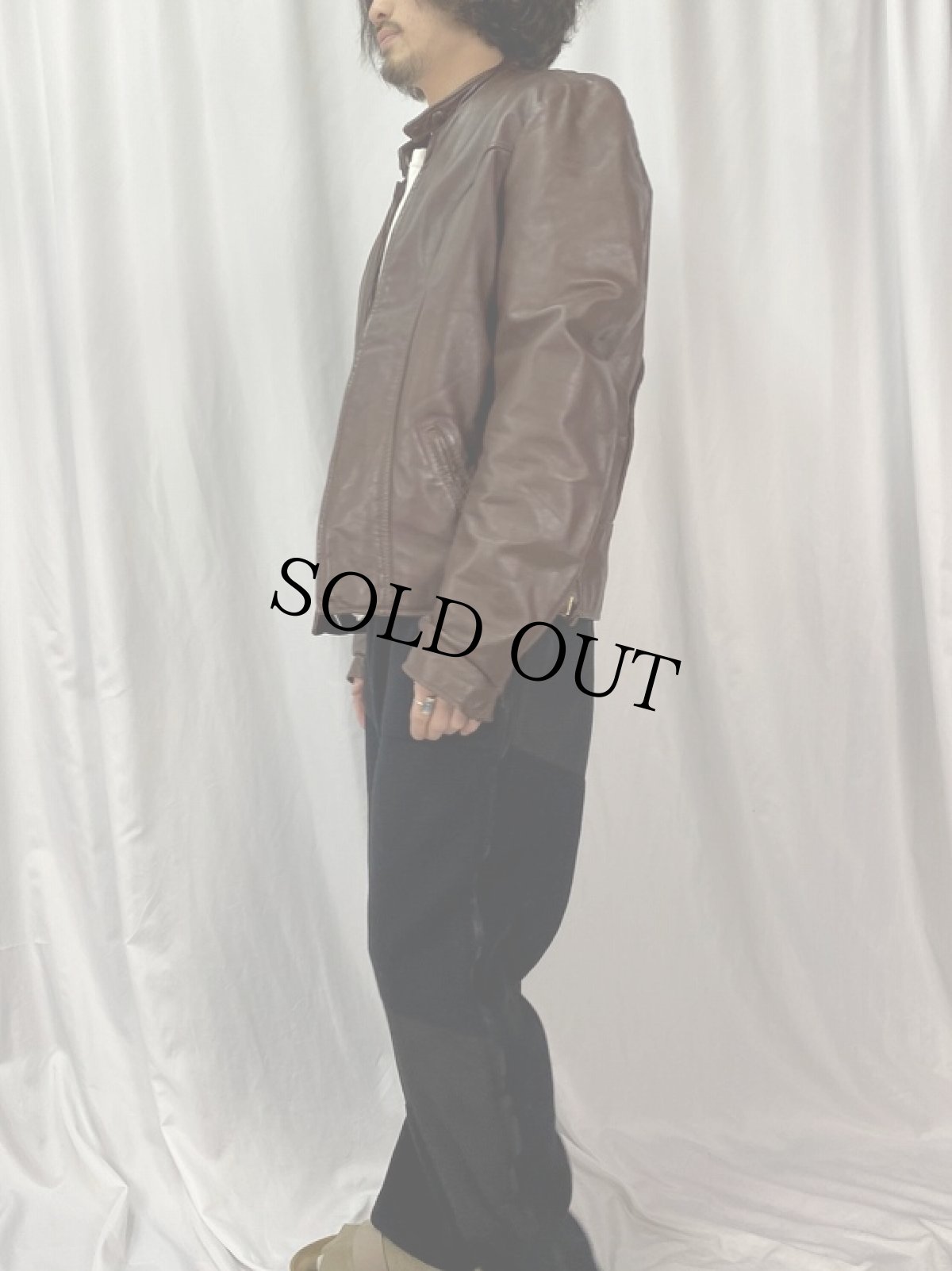 画像3: 70〜80's Brooks Leather Sportswear USA製 シングルライダースジャケット SIZE42 (3)