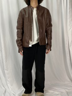 画像2: 70〜80's Brooks Leather Sportswear USA製 シングルライダースジャケット SIZE42 (2)