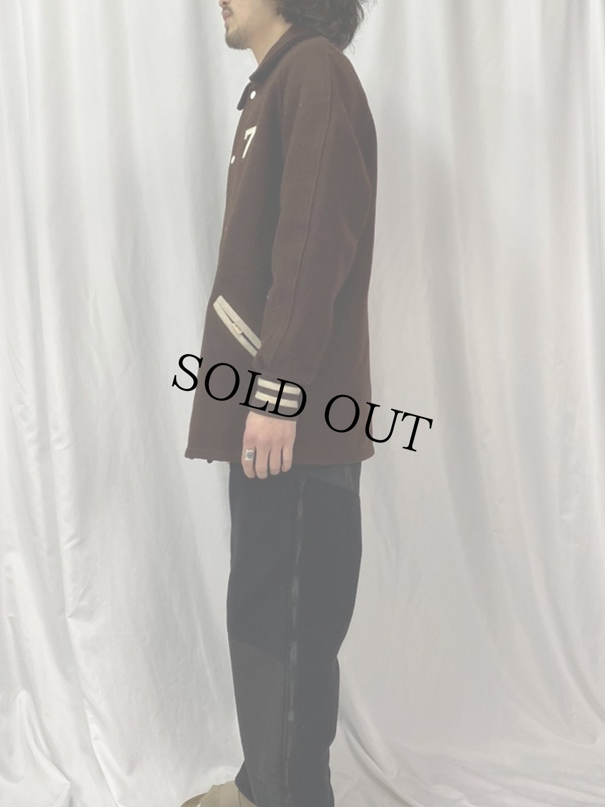 画像3: 60s DEERFOOT USA製 パッチ付き ウールスタジャン SIZE40 (3)