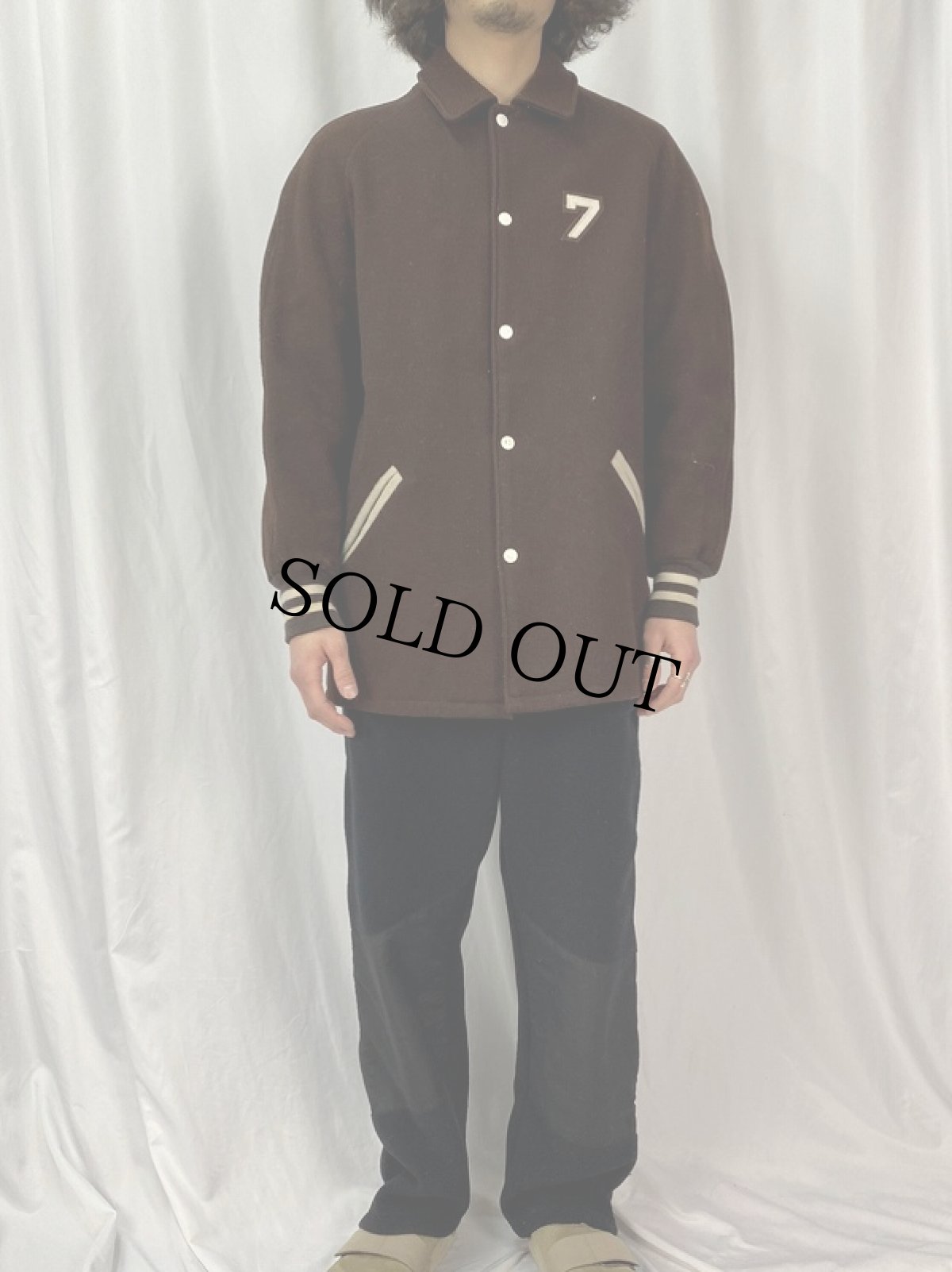 画像2: 60s DEERFOOT USA製 パッチ付き ウールスタジャン SIZE40 (2)