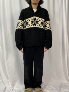 画像2: POLO Ralph Lauren "HAND KNIT" ノルディック柄 ショールカラー ウールニットセーター L (2)