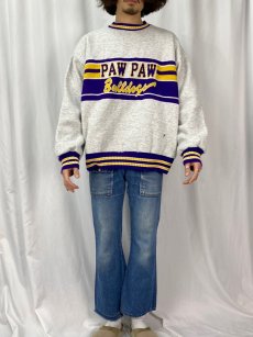 画像2: 90's VARSITY USA製 ニット切り替えスウェット XL (2)