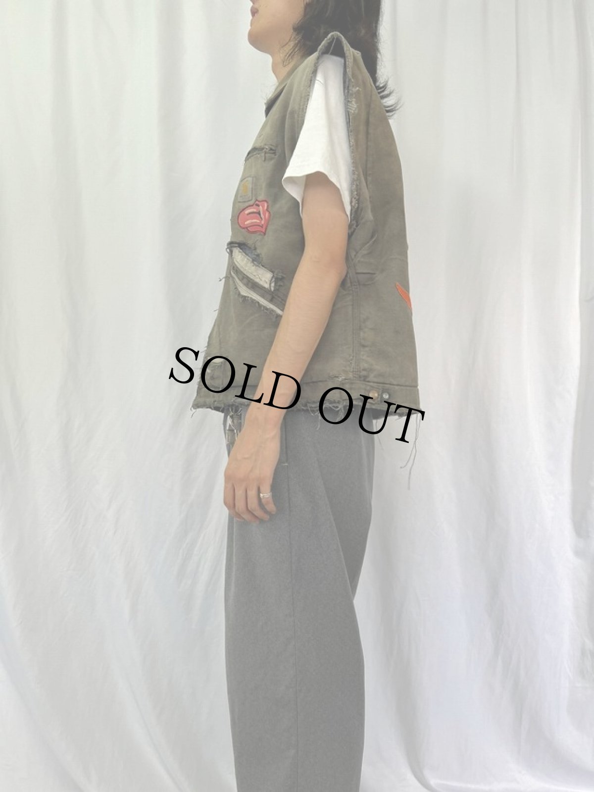 画像4: Carhartt ブランケットライナー パッチ付き カットオフダックベスト (4)