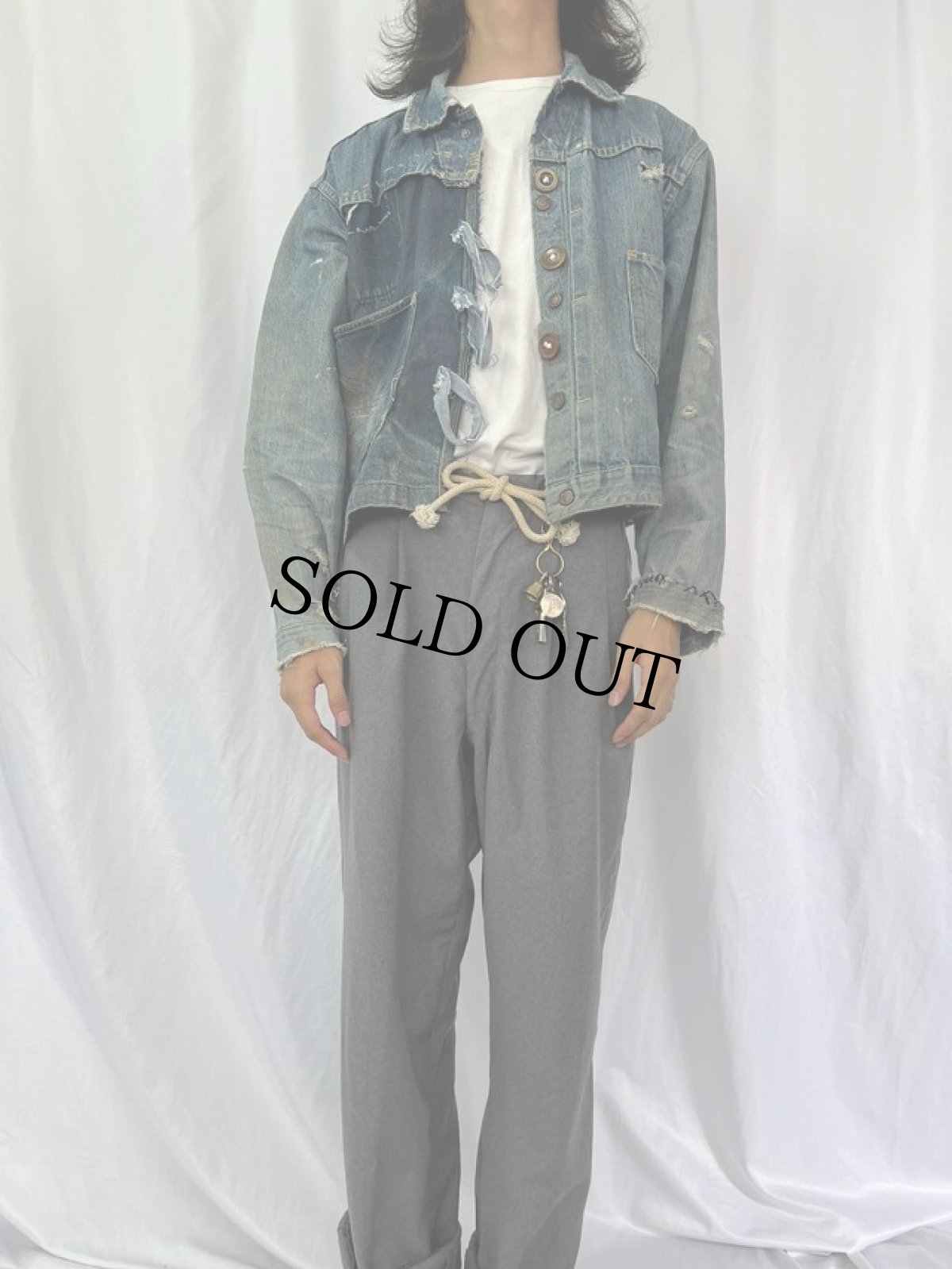 画像2: 60〜70's リメイクデニムジャケット (2)