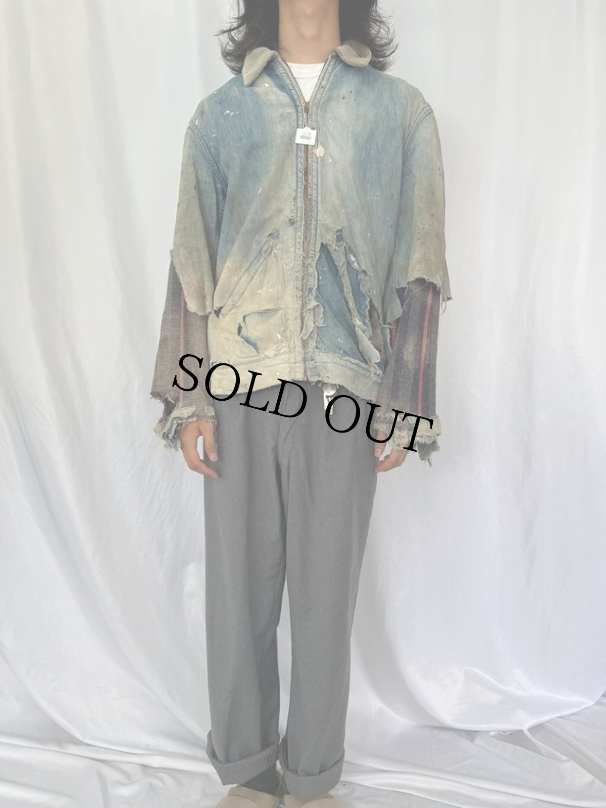 画像2: 60's ブランケットライナー デニムカバーオール (2)