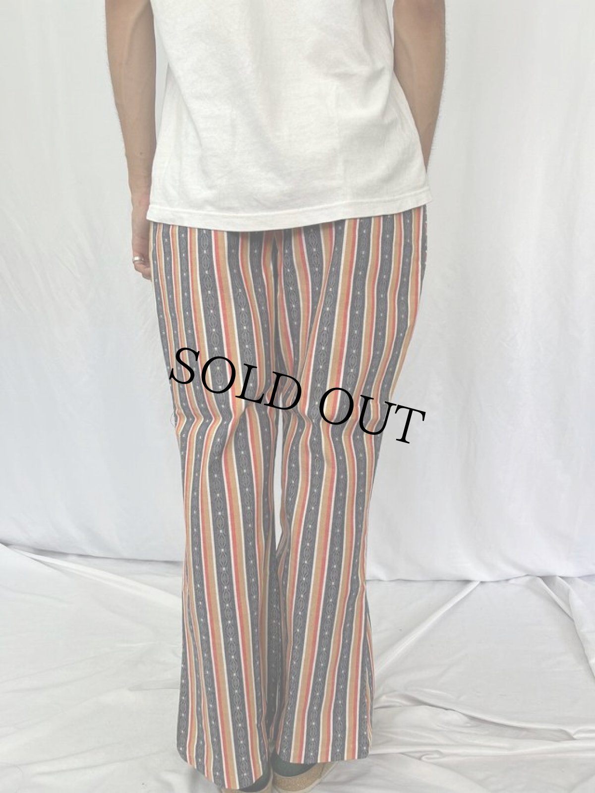 画像4: 70's Stoneswear ストライプ柄フレアパンツ DEADSTOCK W29 (4)