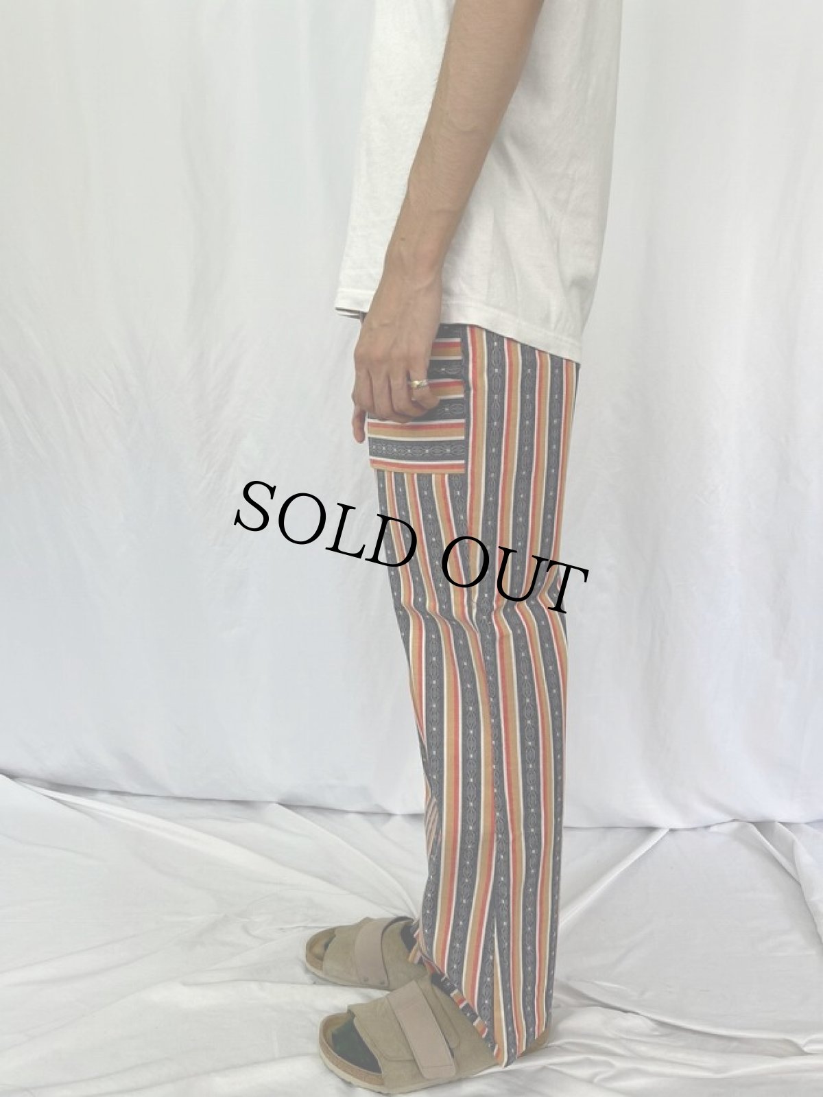 画像3: 70's Stoneswear ストライプ柄フレアパンツ DEADSTOCK W29 (3)