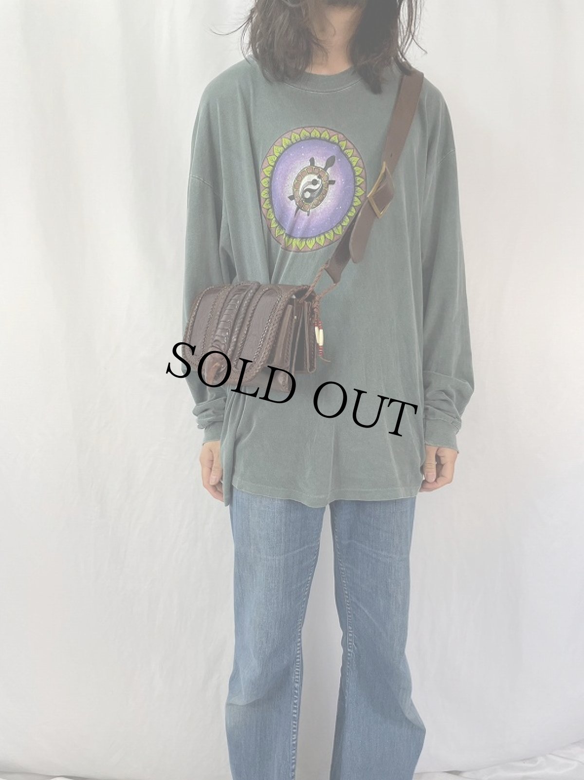 画像2: "駝鳥の爪" レザーショルダーバッグ (2)