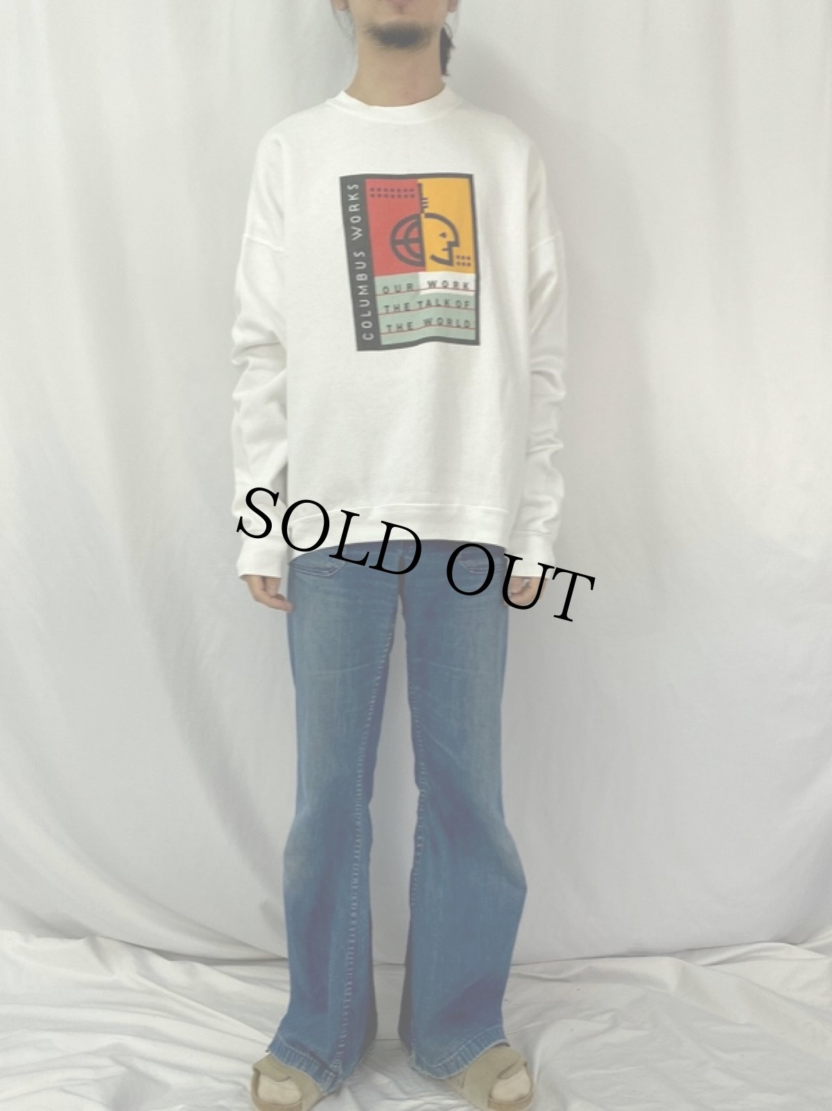 画像2: 90's COLUMBUS WORKS USA製 NPO法人 プリントスウェット XXL (2)