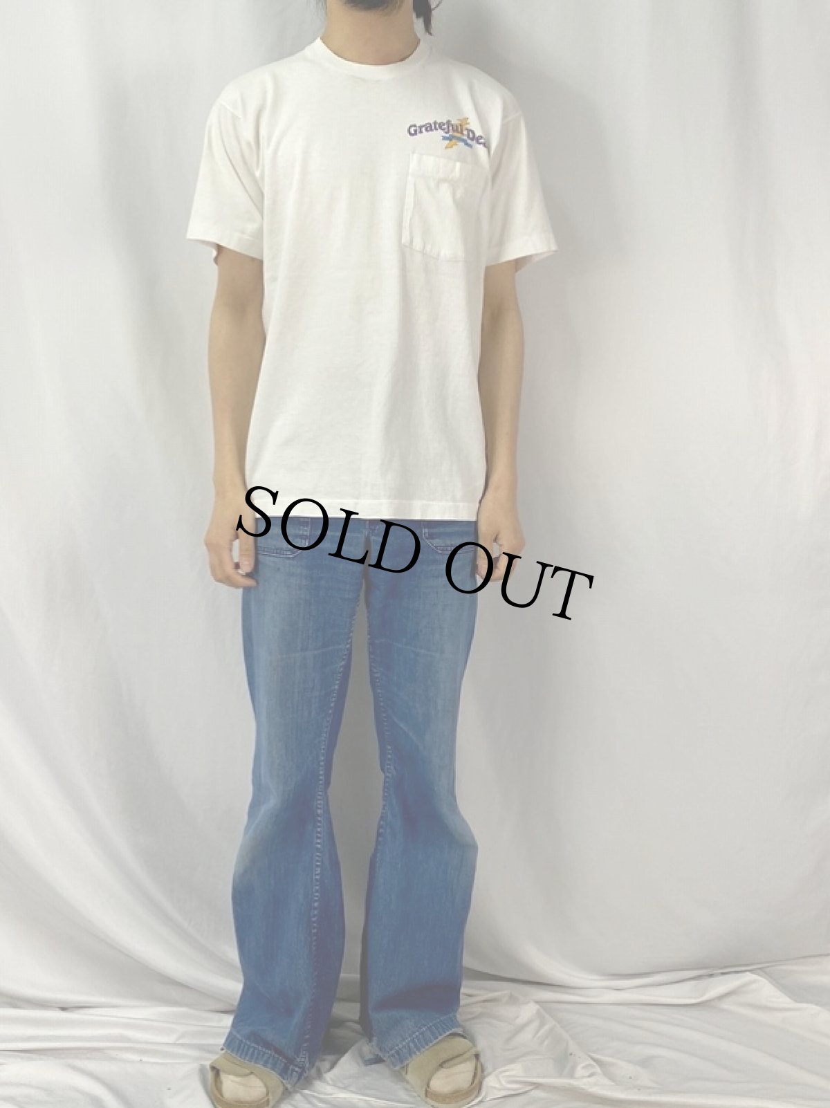 画像2: 90's GRATEFUL DEAD USA製 ロックバンド ポケットTシャツ L (2)
