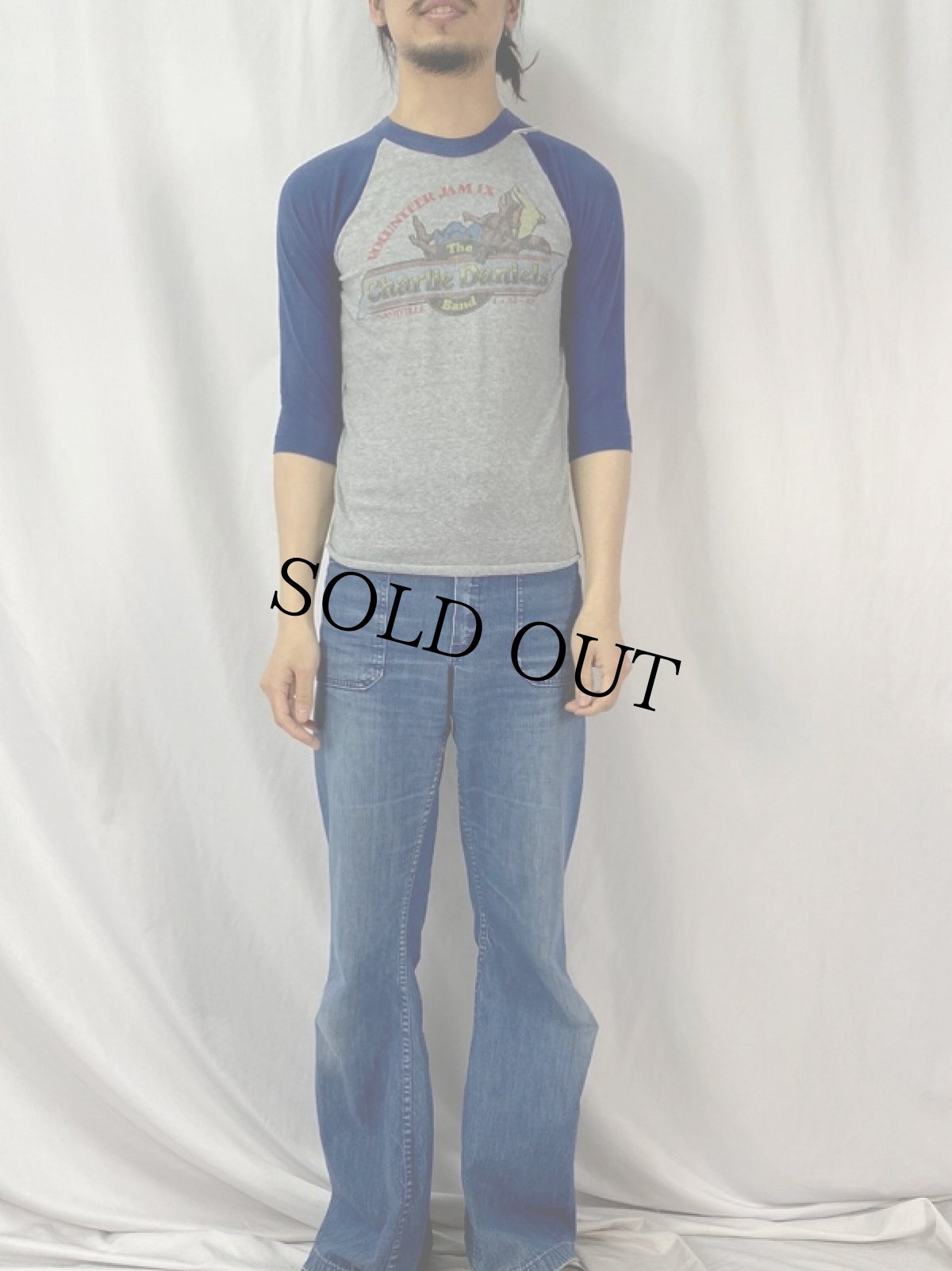 画像2: 80's The Charlie Daniels Band USA製 ミュージシャン ラグランTシャツ S (2)