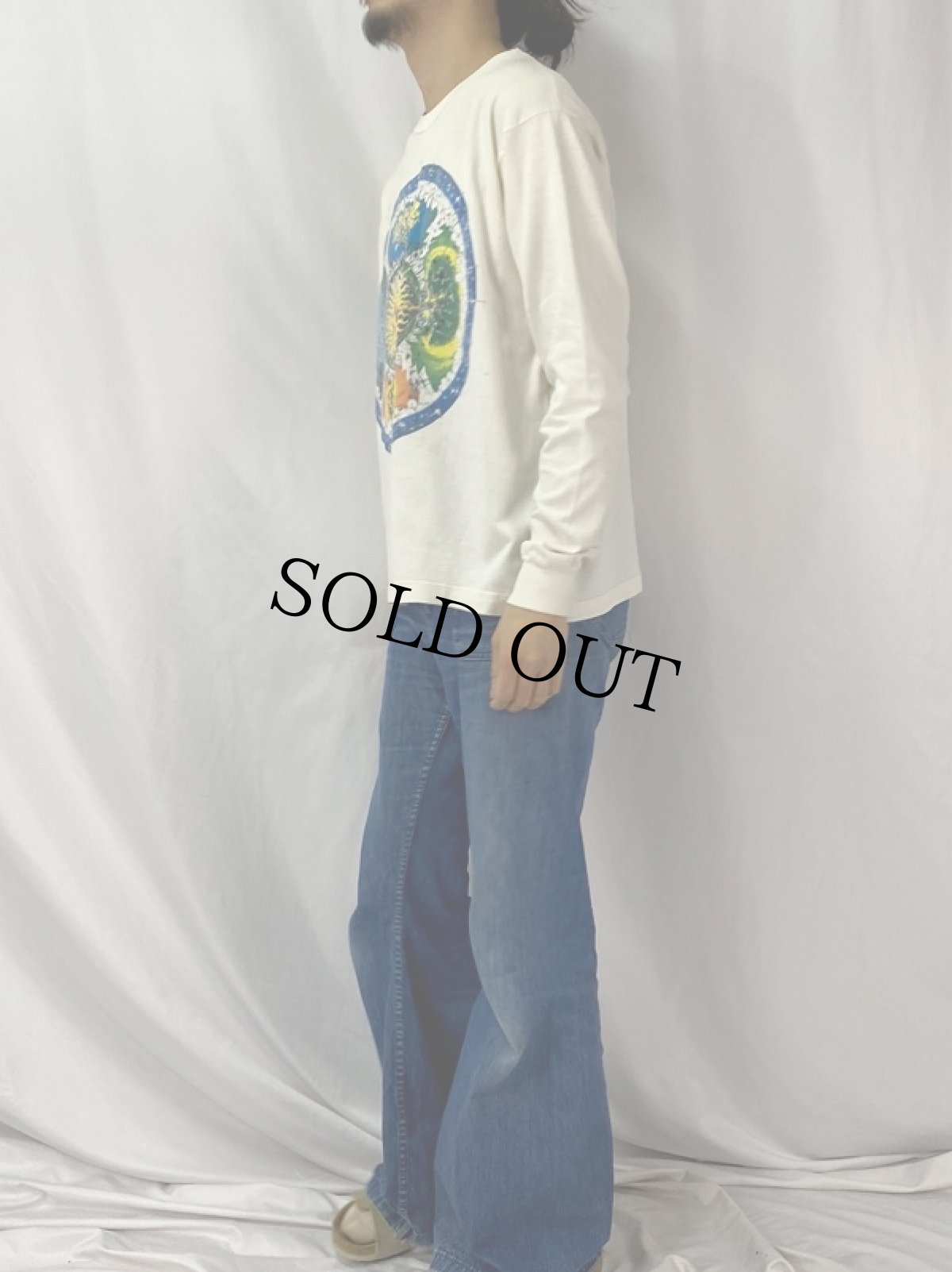 画像3: 90's USA製 陰陽 サイケプリントロンT XL (3)