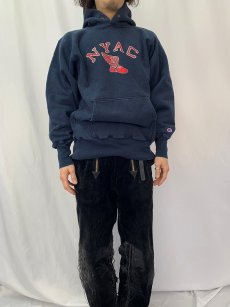 画像2: 90's〜 Champion REVERSE WEAVE "NYAC" ウイングフット スウェットフーディー XL (2)