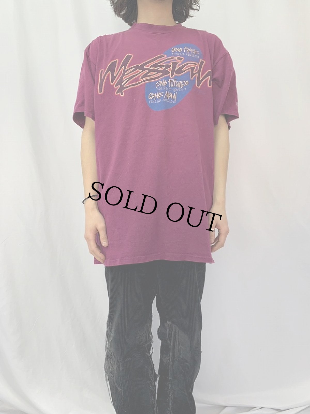 画像2: 90's USA製 "messiah" パロディプリント ジーザスＴシャツ XL (2)