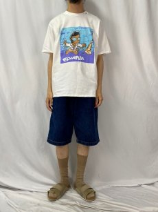 画像2: THE SIMPSONS "ELVANA" キャラクターパロディプリントTシャツ (2)