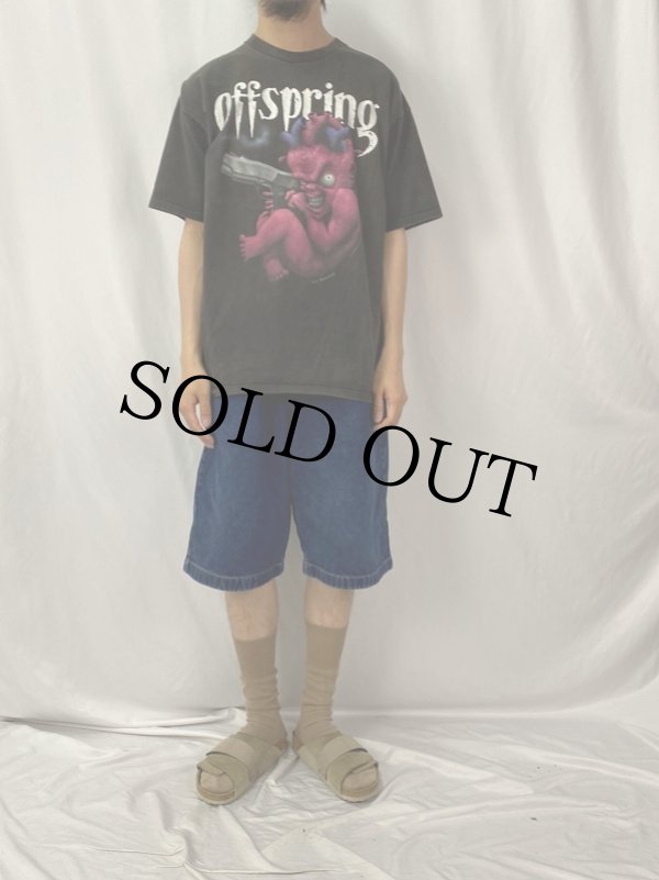 ぴ*り様 XL!! 90s The Offspring グレー Tシャツ レディース] 1990s USA製 オフスプリング アメリカーナ バンドTシャツ